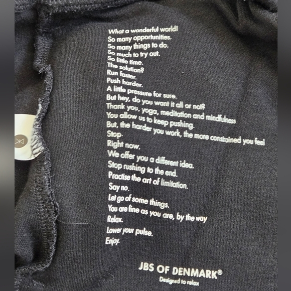 JBS of Denmark Sweat Shorts in Black Organic Cotton Blend size Medium - Picture 10 of 13